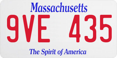 MA license plate 9VE435