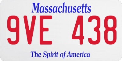 MA license plate 9VE438