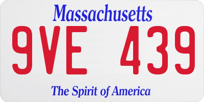 MA license plate 9VE439
