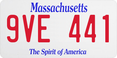 MA license plate 9VE441