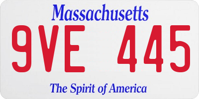 MA license plate 9VE445