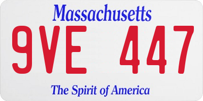 MA license plate 9VE447