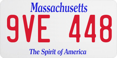 MA license plate 9VE448