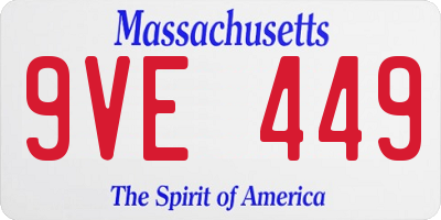 MA license plate 9VE449