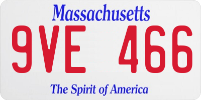 MA license plate 9VE466