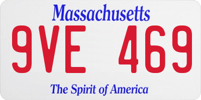 MA license plate 9VE469