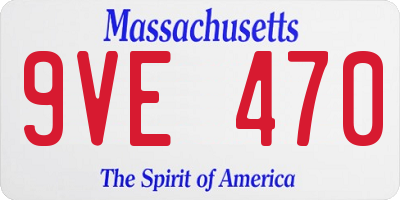 MA license plate 9VE470