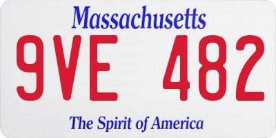 MA license plate 9VE482