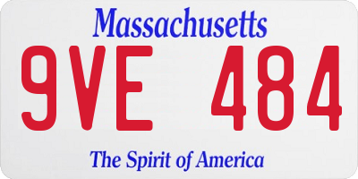 MA license plate 9VE484