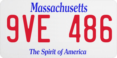 MA license plate 9VE486