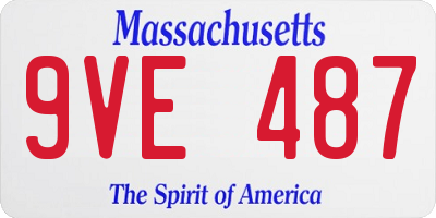 MA license plate 9VE487