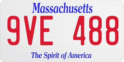 MA license plate 9VE488