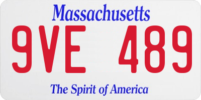 MA license plate 9VE489