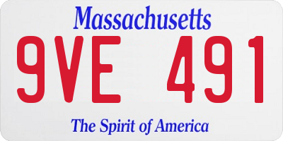 MA license plate 9VE491