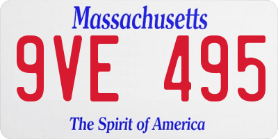 MA license plate 9VE495