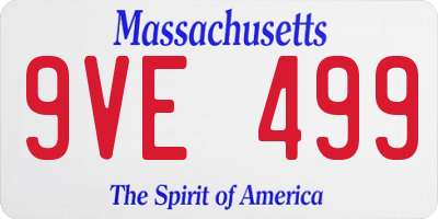 MA license plate 9VE499