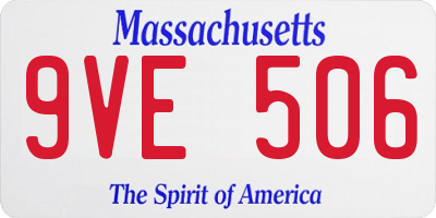 MA license plate 9VE506
