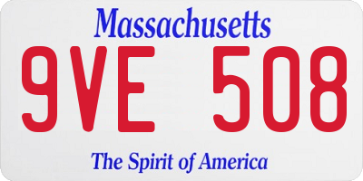 MA license plate 9VE508