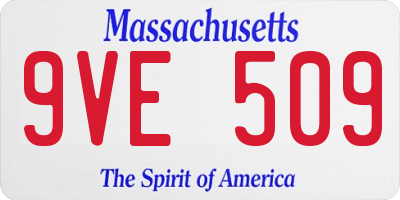 MA license plate 9VE509