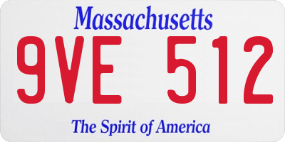 MA license plate 9VE512