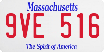 MA license plate 9VE516