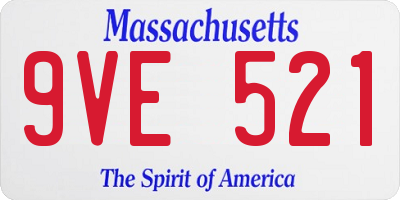MA license plate 9VE521