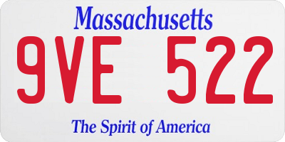 MA license plate 9VE522