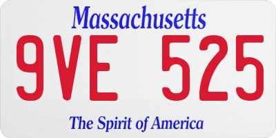 MA license plate 9VE525
