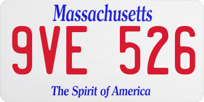 MA license plate 9VE526