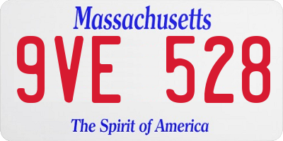 MA license plate 9VE528