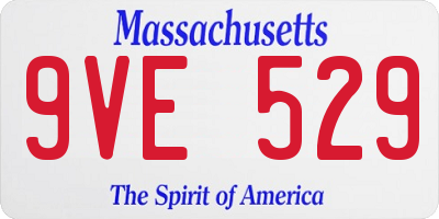 MA license plate 9VE529