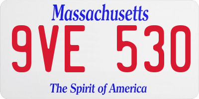 MA license plate 9VE530