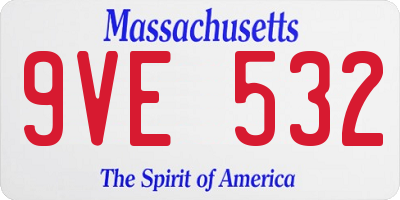 MA license plate 9VE532