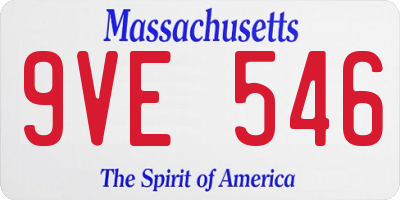 MA license plate 9VE546