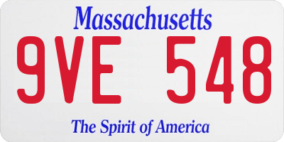 MA license plate 9VE548
