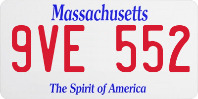 MA license plate 9VE552