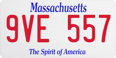 MA license plate 9VE557