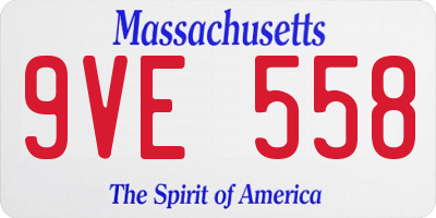 MA license plate 9VE558