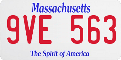 MA license plate 9VE563