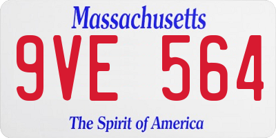 MA license plate 9VE564