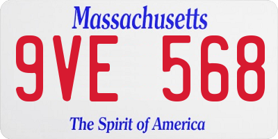 MA license plate 9VE568