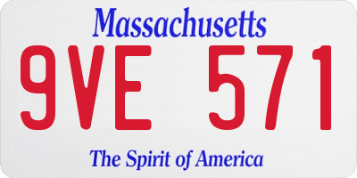 MA license plate 9VE571