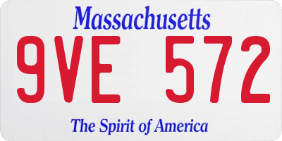 MA license plate 9VE572