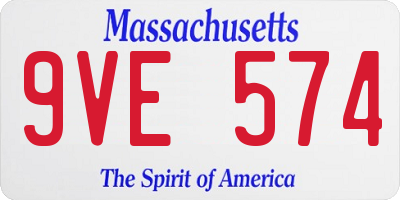 MA license plate 9VE574