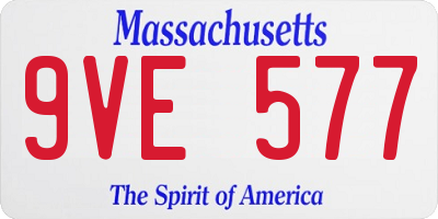 MA license plate 9VE577