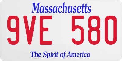 MA license plate 9VE580