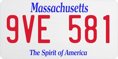MA license plate 9VE581