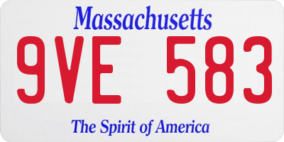 MA license plate 9VE583