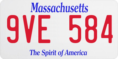 MA license plate 9VE584