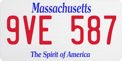MA license plate 9VE587